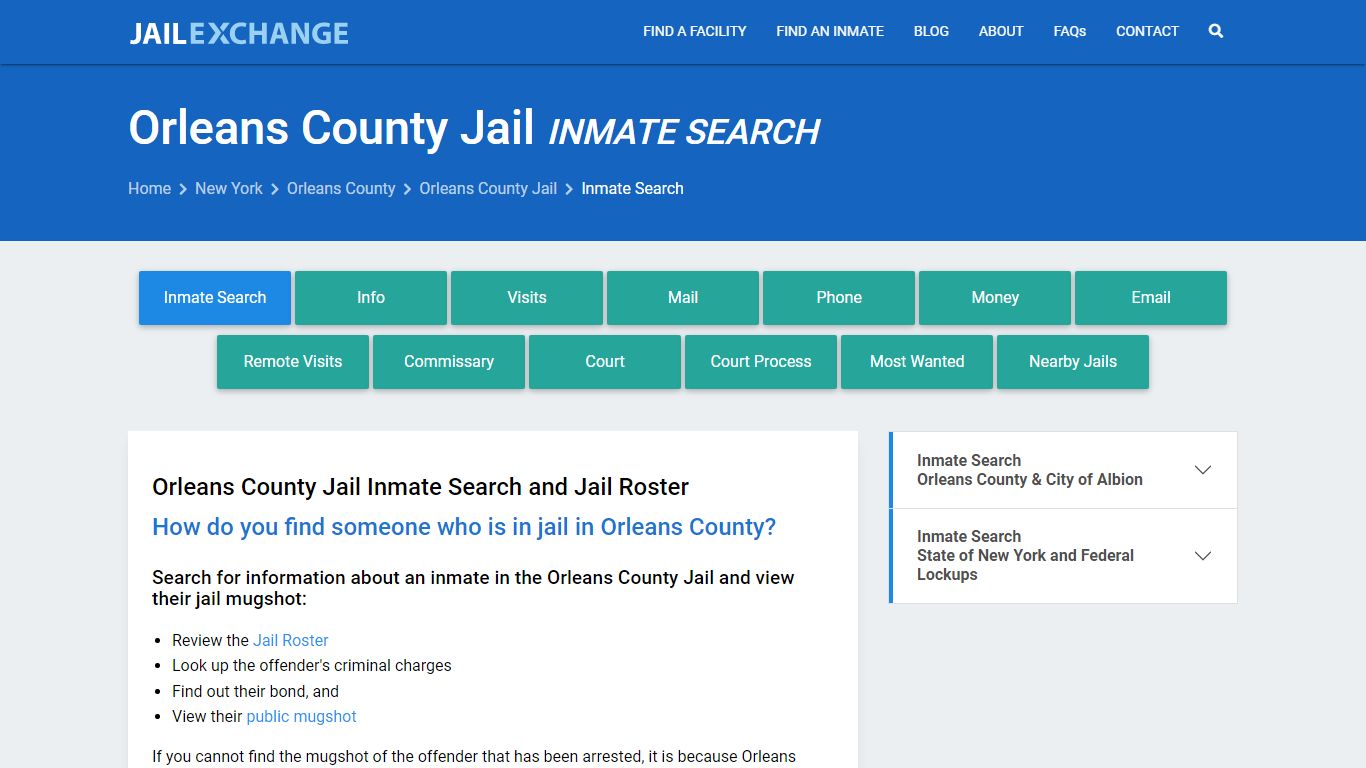 Inmate Search: Roster & Mugshots - Orleans County Jail, NY