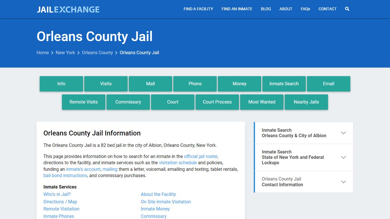 Orleans County Jail, NY Inmate Search, Information